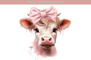 Little Pink Cow PNG Digital Download for Sublimation