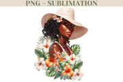 African American Summer Girl Png | Sublimation Design