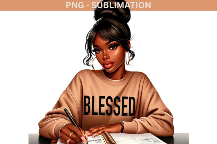 Black Queen PNG, Blessed Mama Sublimation Designs