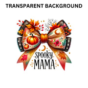 Spooky Mama, Retro PNG Bundle for Sublimation Designs, Girly Pumpkin PNG Set, Coquette Bow & Pumpkin Shirt, Fall Themed