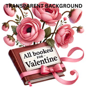 All Booked for Valentine Png, Retro Valentine Sublimation Design, Librarian Love Vibes, Bookish Valentine Planner Stickers, Valentines Day