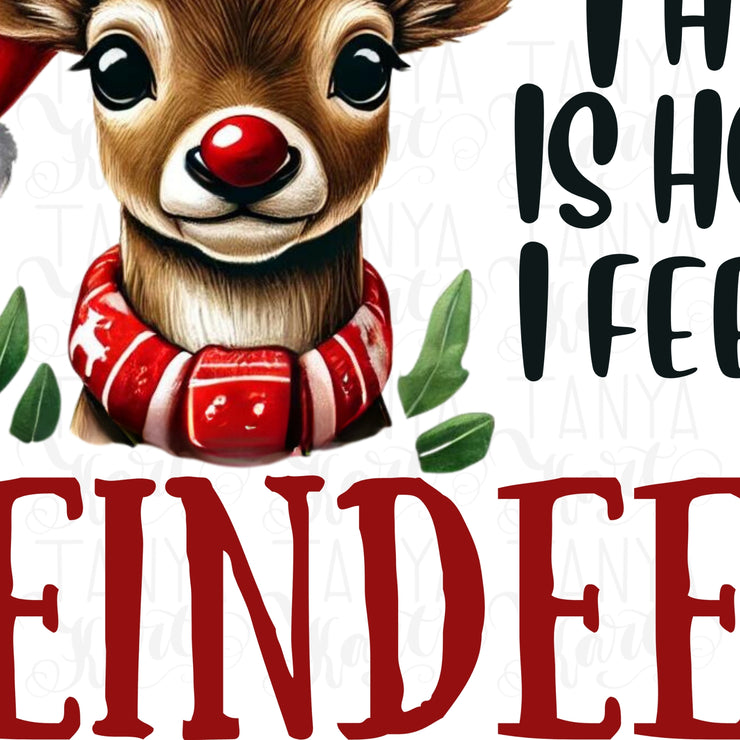 This is How I Feel Reindeer PNG, Christmas Deer Sublimation for Retro Holiday T-Shirts & Cute Reindeer Designs, Funny Reindeer Christmas PNG