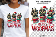 Merry Woofmas PNG, Funny Christmas Dog Lover Sublimation Design for Shirts & Hoodies, Digital Download, Dog Mama Holiday Designs