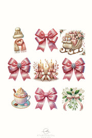 Coquette Christmas Bow PNG | Pink Bow Design for Merry Christmas Shirts, Custom Coquette Art & Digital Downloads