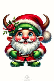 Gnome for Christmas PNG | Merry Christmas Transparent Design for Sublimation, Card Making & T-Shirts, Digital Crafting