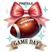 Football & Coquette Bows PNG Bundle, Game Day Retro Sublimation, Preppy Fall Sports, Girly Football Digital Files, Football Game Day PNG