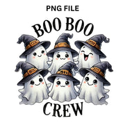 Boo Boo Crew Ghost Shirt PNG, Halloween Design Sublimation File, Stay Spooky, DTF PNG Designs, Transparent for Commercial Use, Spooky Vibes