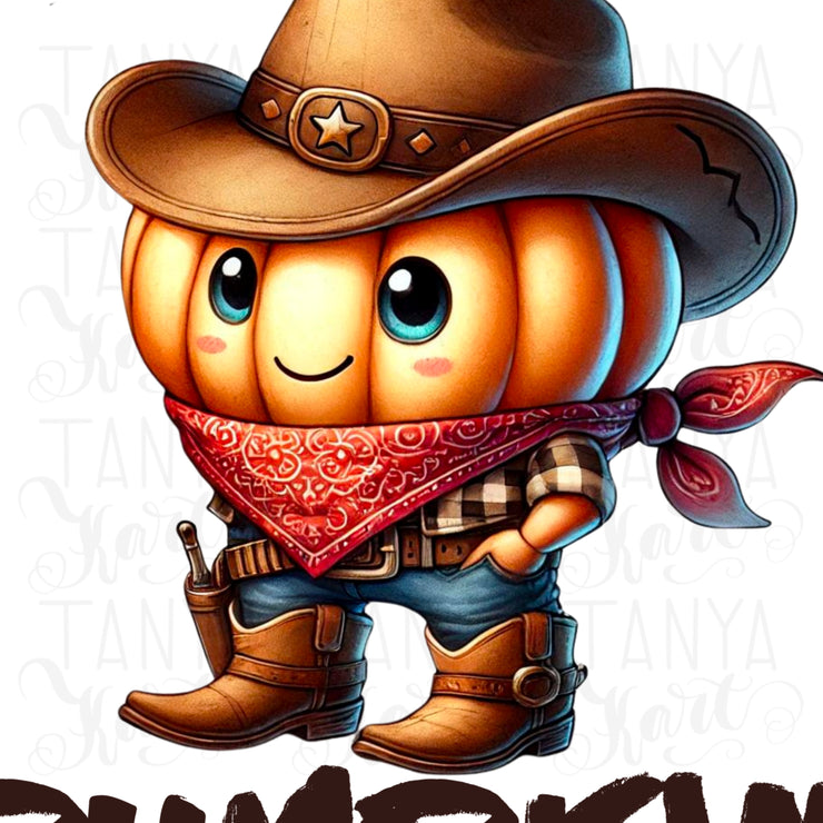 Howdy Pumpkin PNG, Western Digital Designs, Commercial Use, Cowboy Hat, Howdy Fall, Sublimation Ready, Vintage Country, Planner Sticker