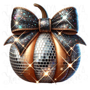 Chic Pumpkin with Bow PNG, Stylish Fall Sublimation Design, Trendy Autumn PNG, Coquette Fall Bow PNG, Aesthetic Pumpkin Sublimation Design