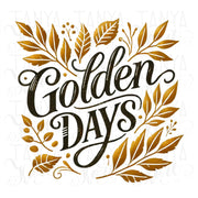 Golden Days Fall Design, Sublimation Tshirt Digital Print, Vintage Autumn Shirt Design, Transparent Fall Leaf Png, Autumn Leaves, Retro