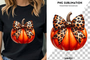 Pumpkin with a Leopard Bow, Sublimation Designs