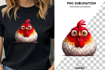 Funny Chicken Sublimation PNG, Transparent Design for Crafting and Tshirt Printing, Farm Life File for Crafting, Card Making, Cute Chicken