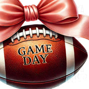 Game Day Coquette Bow PNG, Digital Download, Retro Football Sublimation Design, Cheerful Football Sublimation, American Football Fun