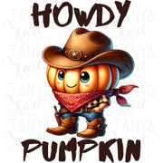 Howdy Pumpkin PNG, Western Digital Designs, Commercial Use, Cowboy Hat, Howdy Fall, Sublimation Ready, Vintage Country, Planner Sticker