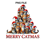 Merry Dogmas & Catmas PNG, Funny Pet Christmas PNG Set, Festive Animal PNG Bundle, Christmas Sublimation Designs, Holiday Digital Prints