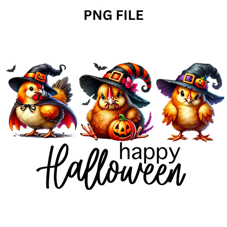 Spooky Halloween PNG Collection for Instant Download Designs: Skeletons, Chickens & Gnome, Halloween Printables for Crafting and Stickers