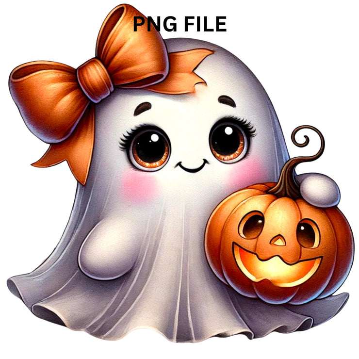 Fall Halloween Ghost PNG Collection, Coquette Sublimation, Jack-O'-Lantern & Ghost Bow PNG Set, Halloween Coquette, Sublimation Design