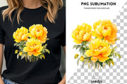 Yellow Peonies PNG Digital Download