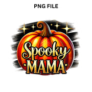 Spooky Mama, Retro PNG Bundle for Sublimation Designs, Girly Pumpkin PNG Set, Coquette Bow & Pumpkin Shirt, Fall Themed