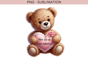 Feliz Día de San Valentín PNG | Retro Spanish Valentine’s Day Sublimation with Cute Baby Bear for T-Shirts