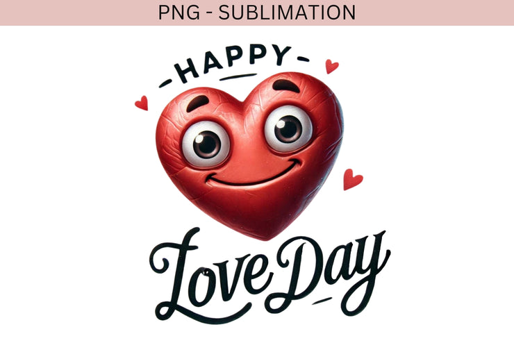 Love Day Sublimation PNG, Transparent Valentine Design for Digital Crafting, Prints, T-Shirt Designs, Funny Retro Valentine PNG Download