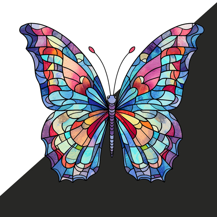 Stained Glass Butterfly PNG, DTF Transfers, Watercolor Designs for Shirts