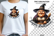 Fat Old Witch PNG Designs, Halloween Printable for Card Making, Crafting Projects, Happy Halloween Sublimation, Witch Sticker, Funny Designs