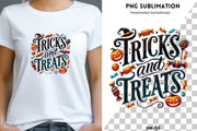 Halloween Tricks and Treats, Digital Downloads for Cards & Shirts, Retro Halloween PNG, Spooky Vibes, Sublimation Designs for Card Making