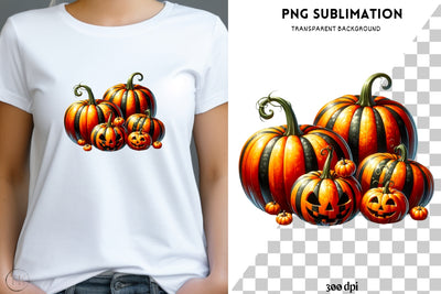 Halloween Pumpkins PNG Designs for Digital Crafting