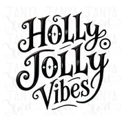 Holly Jolly Vibes PNG, Retro Christmas PNG, Fun Sayings, Christmas Card Making, Festive Quotes & Designs, Holiday Sublimation