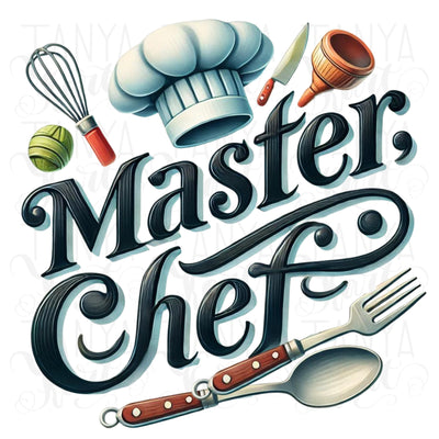 Master Chef PNG, Quirky Kitchen Quote & Logo Design, Funny Chef Shirt Design, Sublimation PNG, Card Making, Digital Print, Crafting Design