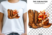 Cowboy Autumn Sublimation Prints, Western PNG Designs