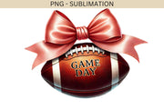 Game Day Coquette Bow PNG, Digital Download, Retro Football Sublimation Design, Cheerful Football Sublimation, American Football Fun