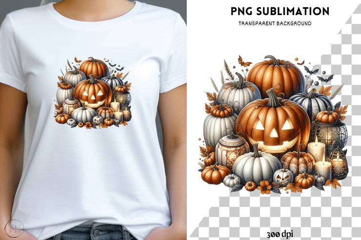 Transparent Pumpkin Season PNG Designs for Card Making, Halloween Crafting Files, Pumpkin Season Sublimation Designs