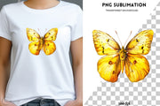 Yellow Butterfly PNG Digital Download