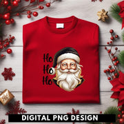 Ho Ho Ho PNG Sublimation for Christmas Shirt Design, Christmas Retro Santa Claus