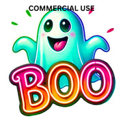 Neon Halloween Ghost PNG, Coquette Ghost for Trendy Halloween Designs, Cute Boo Ghost PNG, Perfect for Spooky Season