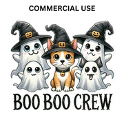 Boo Boo Crew Ghost Shirt PNG, Halloween Design Sublimation File, Stay Spooky, DTF PNG Designs, Transparent for Commercial Use, Spooky Vibes