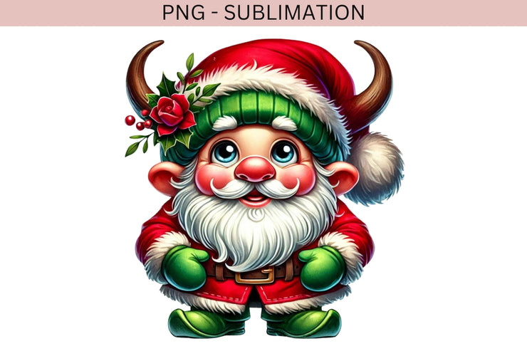 Gnome for Christmas PNG | Merry Christmas Transparent Design for Sublimation, Card Making & T-Shirts, Digital Crafting