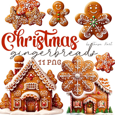 Christmas Clipart Gingerbread Cookies, Sweet Treats Clipart