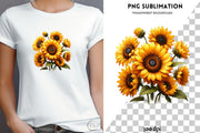 Sunflower Floral Sublimation Design for Planner Sticker, Printable Art