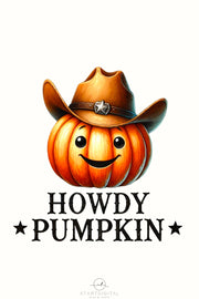 Howdy Pumpkin for Shirt Design, Fall Sublimation PNG, Western Cowboy Pumpkin, Cozy Fall, Sublimation Pumpkin PNG, Digital Download