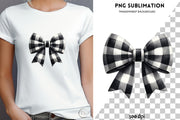 Buffalo Plaid Bow Sublimation Print PNG Designs