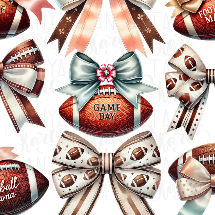 Coquette Bows Football PNG, Sublimation Design, Retro Football, Game Day PNG, Football Bow Shirt Design, Digital Download