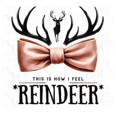 This is How I Feel Reindeer PNG, Cute Retro Coquette Christmas Reindeer Design for Trendy Holiday Shirts & Sublimation, Digital Downloads