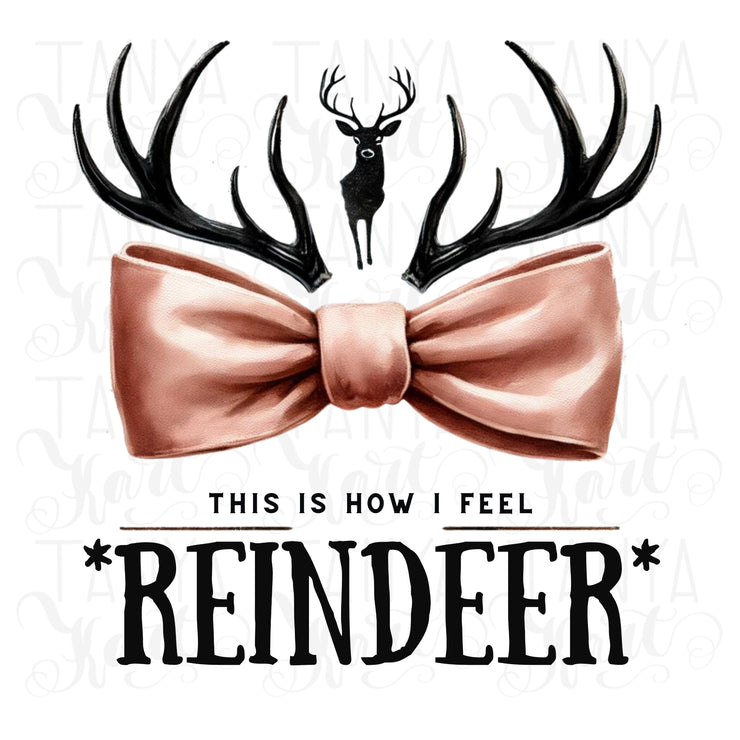 This is How I Feel Reindeer PNG, Cute Retro Coquette Christmas Reindeer Design for Trendy Holiday Shirts & Sublimation, Digital Downloads