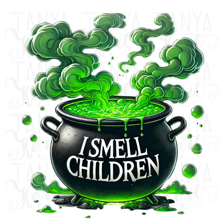 I Smell Children PNG, Funny Halloween Cauldron Design for T-Shirt Sublimation, Spooky Vibes Digital Download, Halloween DTF Transfer