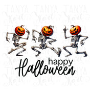 Dancing Skeleton PNG, Fun Halloween Shirt Design, Pumpkin Head Skeleton, Digital Crafting, Sublimation Design, Halloween PNG Download