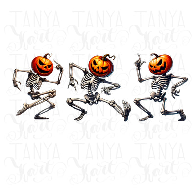 Funny Pumpkin Skeleton, Trendy Halloween Sublimation, Jack O Lantern Skeletons, Fall PNG Design, Spooky Skeleton Dance, Halloween PNG Design