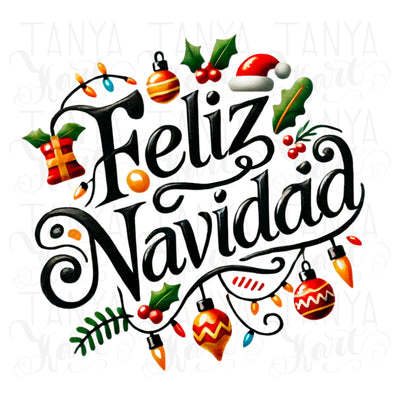 Festive Feliz Navidad for Shirt, Spanish Christmas Digital Print, Retro Merry Christmas PNG, Holiday Instant Download, Sublimation Graphics